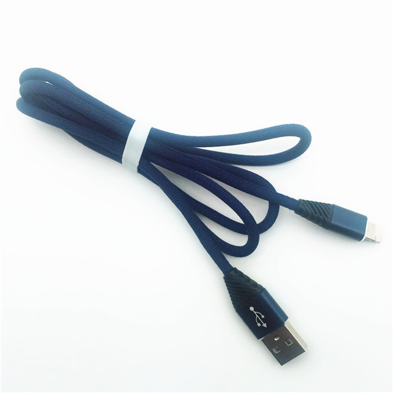 KPS-1004CB 8pin coton de haute qualité 1M 2.2A tissant un câble de données USB à chargement rapide